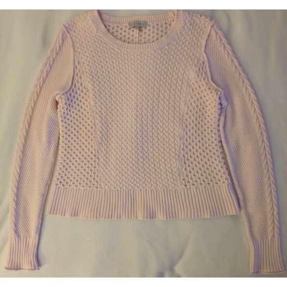 1. State Pink Cable Knit Sweater with Back Pleat - Picture 1 of 5